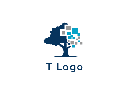 pixels and tree logo