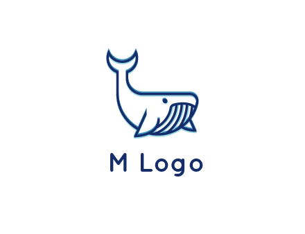 whale icon for aquarium logo