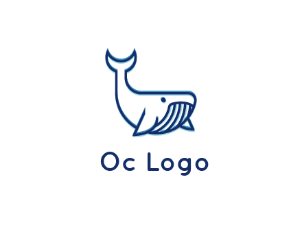 whale icon for aquarium logo