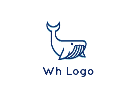 whale icon for aquarium logo