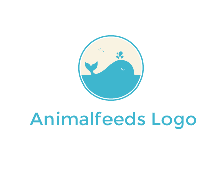 aquarium logo with a whale swimming in the ocean