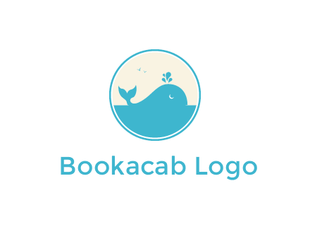 aquarium logo with a whale swimming in the ocean