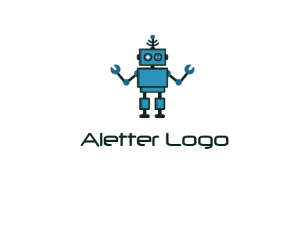 artificial intelligence or technology logo showcasing a robot