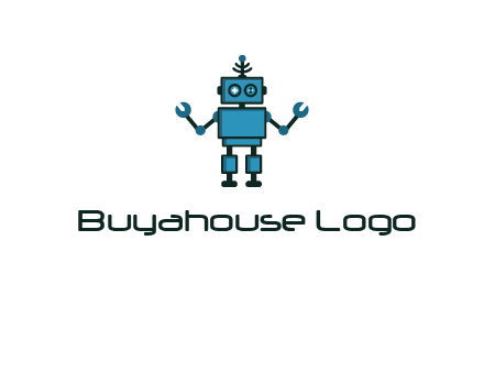 artificial intelligence or technology logo showcasing a robot