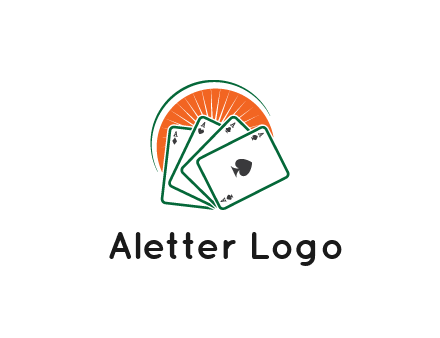 gambling logo with all aces of a card deck