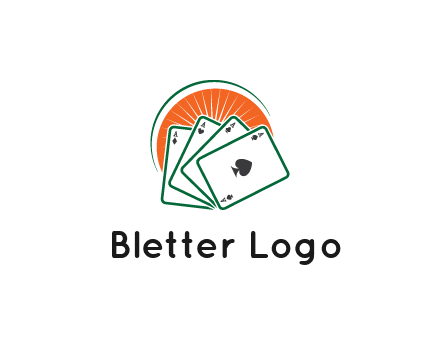 gambling logo with all aces of a card deck