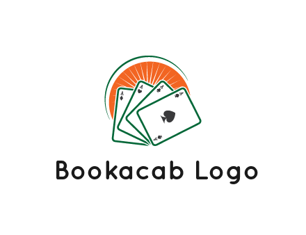 gambling logo with all aces of a card deck