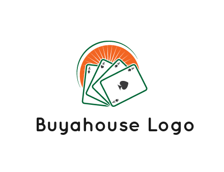 gambling logo with all aces of a card deck