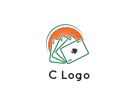 gambling logo with all aces of a card deck