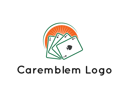 gambling logo with all aces of a card deck