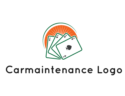 gambling logo with all aces of a card deck