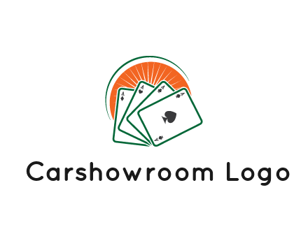 gambling logo with all aces of a card deck