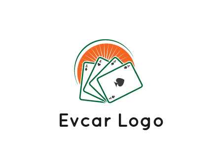 gambling logo with all aces of a card deck