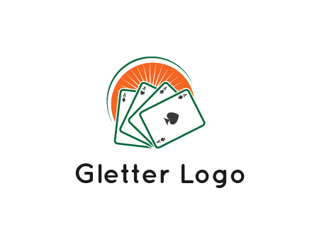 gambling logo with all aces of a card deck