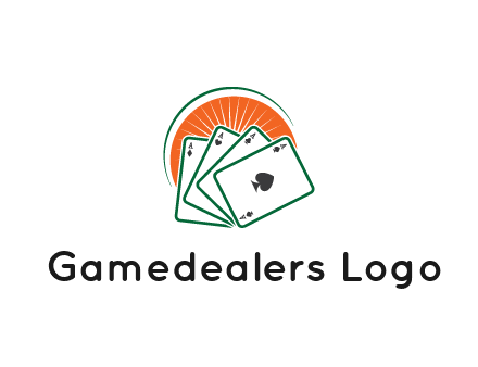 gambling logo with all aces of a card deck