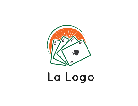 gambling logo with all aces of a card deck