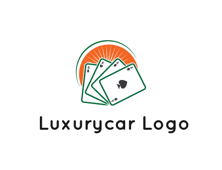 gambling logo with all aces of a card deck