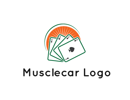 gambling logo with all aces of a card deck