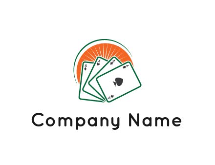 gambling logo with all aces of a card deck