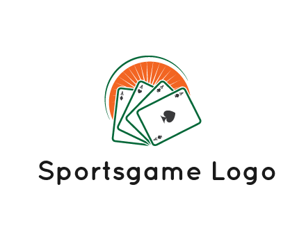 gambling logo with all aces of a card deck