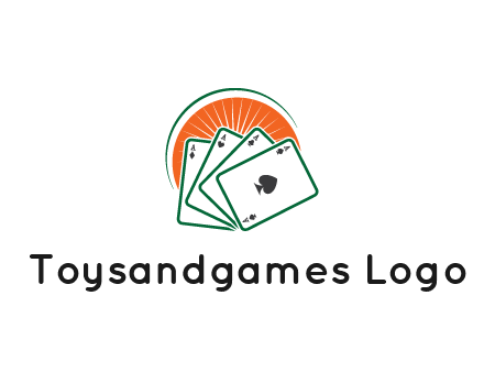 gambling logo with all aces of a card deck