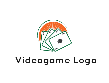 gambling logo with all aces of a card deck