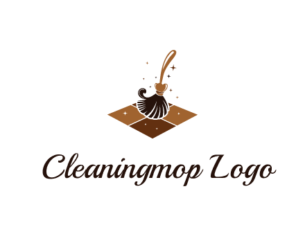 mop cleaning the floor logo for cleaning or janitorial service