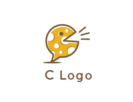 chat or speech bubble made of cheese logo