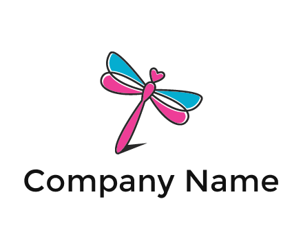 dragonfly with hearts beauty logo