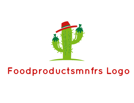 cactus wearing a Mexican hat logo