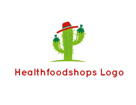 cactus wearing a Mexican hat logo