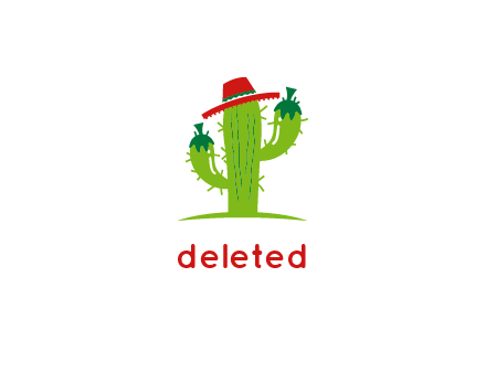 cactus wearing a Mexican hat logo