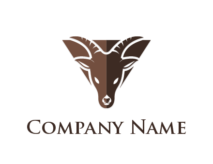 triangular logo of a goat