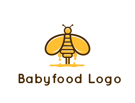 honey bee dripping with honey logo