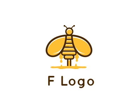 honey bee dripping with honey logo