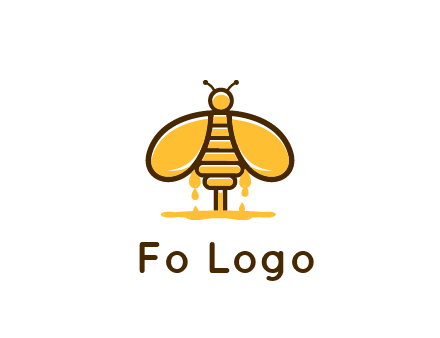 honey bee dripping with honey logo