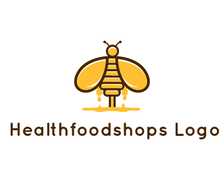 honey bee dripping with honey logo