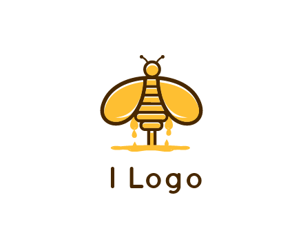 honey bee dripping with honey logo