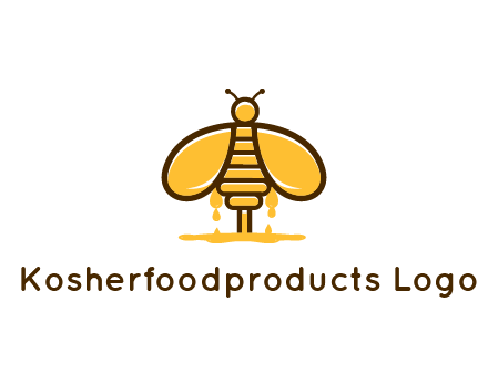 honey bee dripping with honey logo