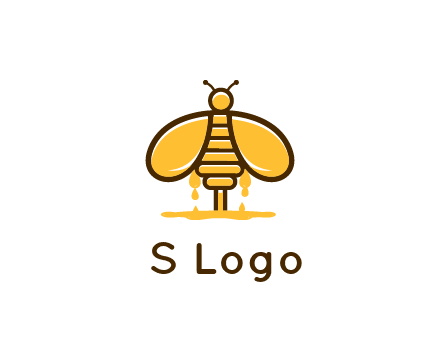 honey bee dripping with honey logo