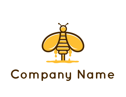 honey bee dripping with honey logo