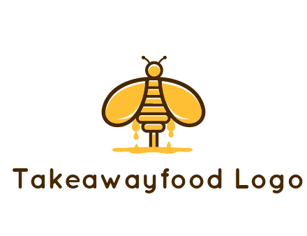 honey bee dripping with honey logo