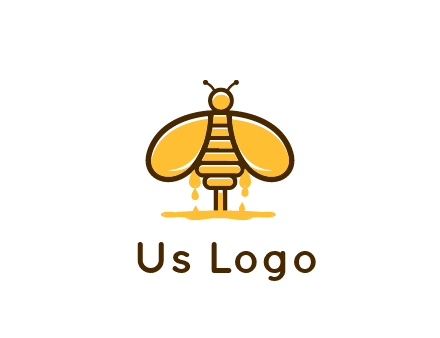 honey bee dripping with honey logo