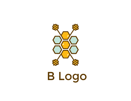 honeycomb and bees logo