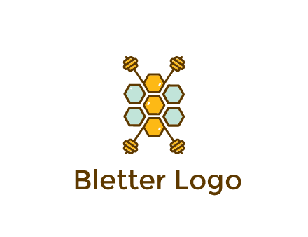 honeycomb and bees logo