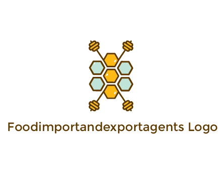 honeycomb and bees logo