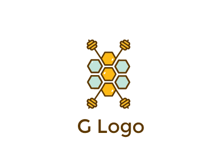 honeycomb and bees logo