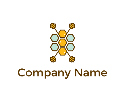 honeycomb and bees logo