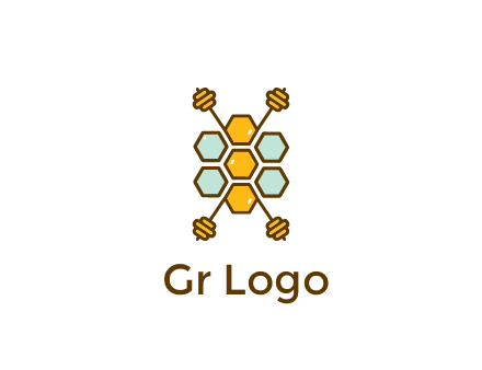 honeycomb and bees logo