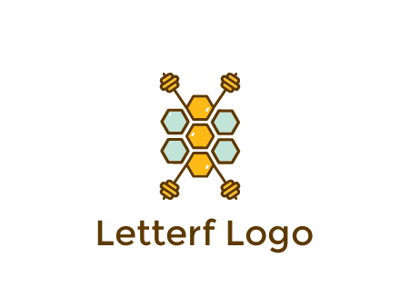 honeycomb and bees logo